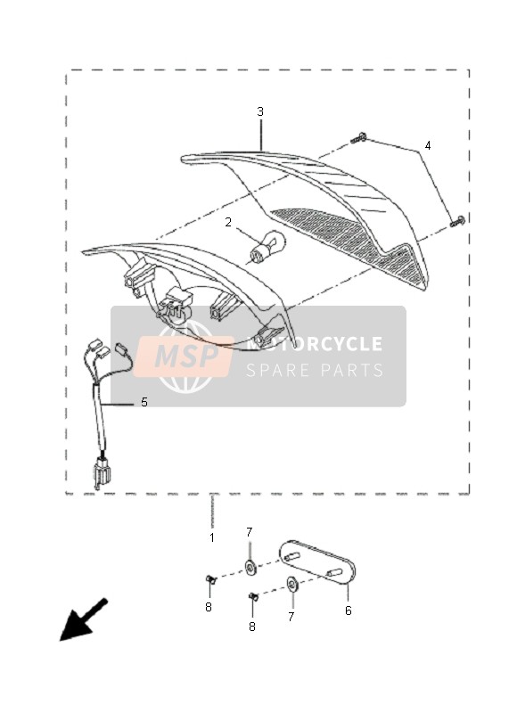 Yamaha CW50L BWS 2005 RÜCKLICHT für ein 2005 Yamaha CW50L BWS